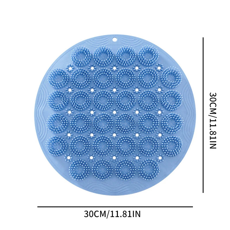 Escova de massagem esfoliante corporal de 30 cm, tapete de banho antiderrapante, escova de massagem nas costas, silicone, lavagem dos pés, ferramentas de limpeza corporal e banho