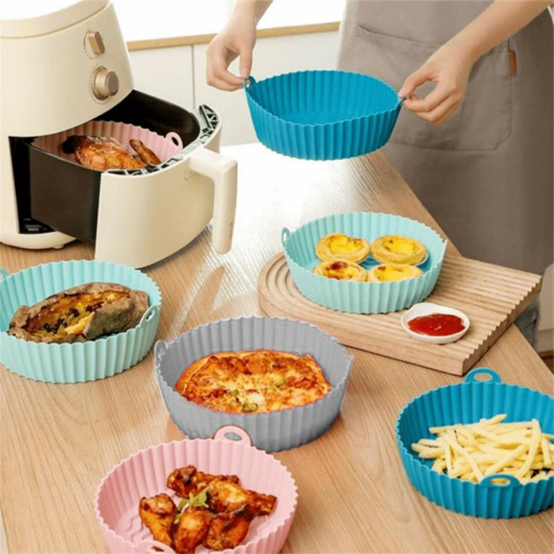 Forma Para Air Fryer De Silicone Cozinha Forro Antiaderente Reutilizável