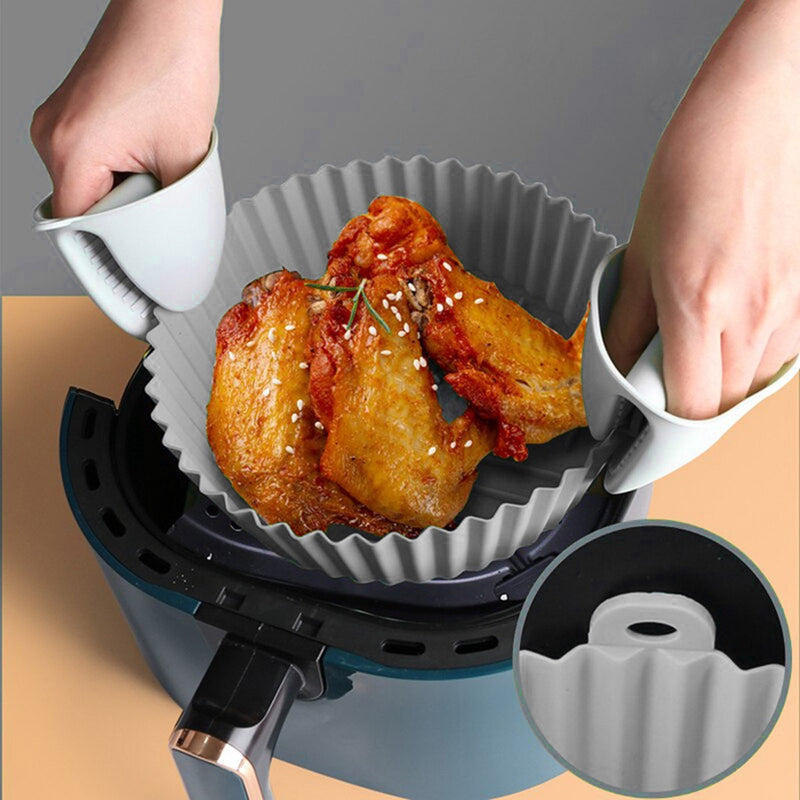 Forma Para Air Fryer De Silicone Cozinha Forro Antiaderente Reutilizável