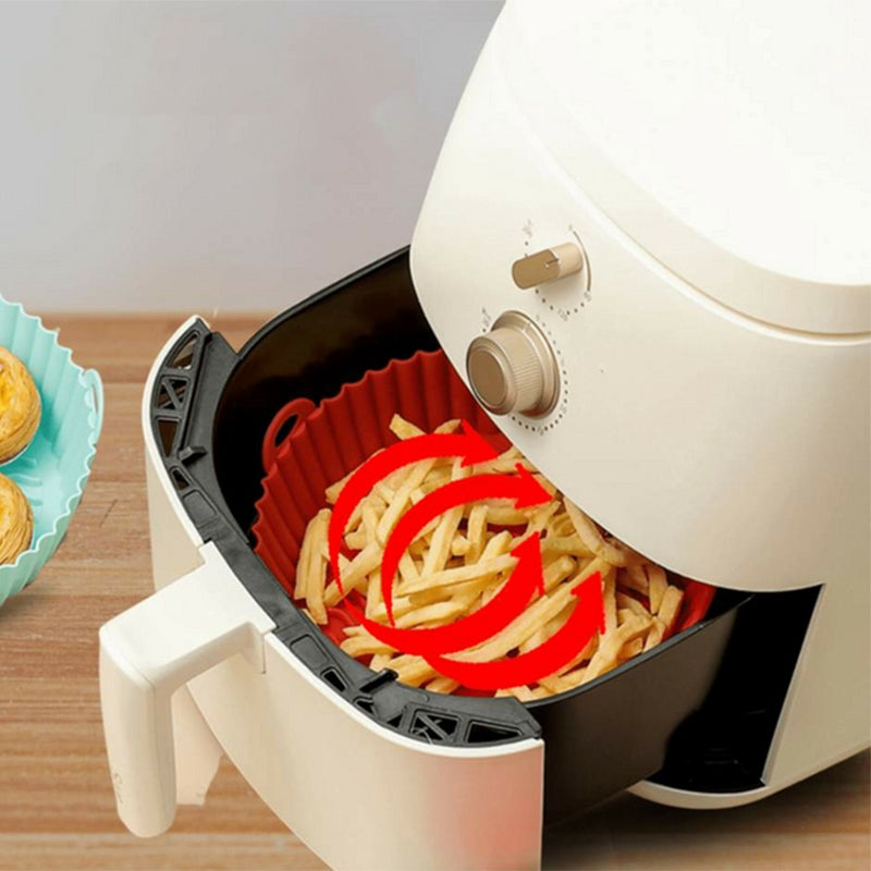 Forma Para Air Fryer De Silicone Cozinha Forro Antiaderente Reutilizável